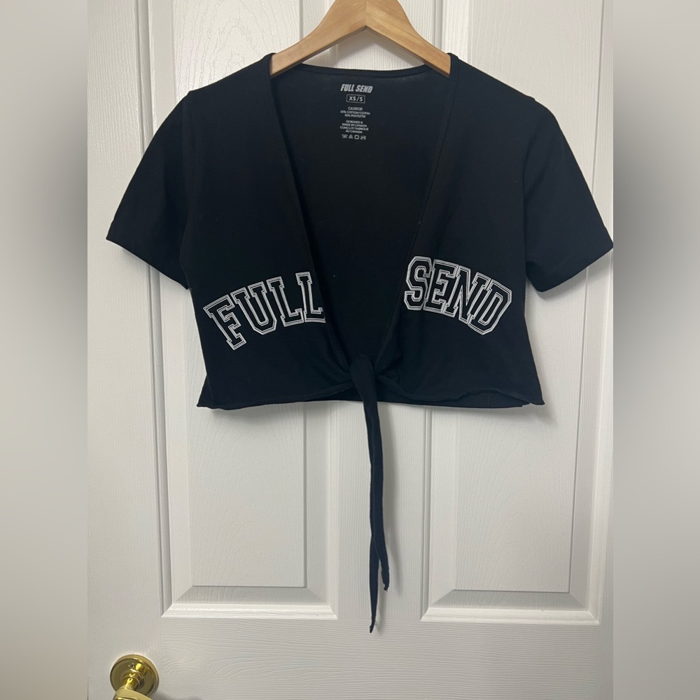 Black Crop Top FULL SEND NELKBOYS XS